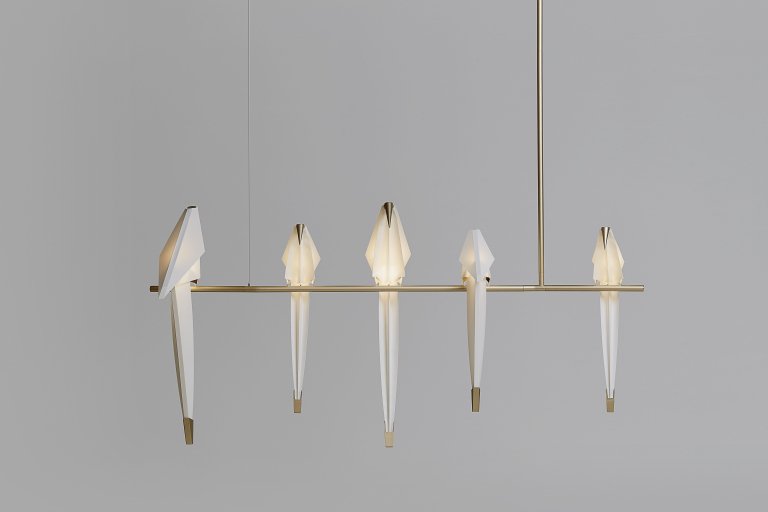 Moooi Perch Light Branch hanglamp LED large messing/wit