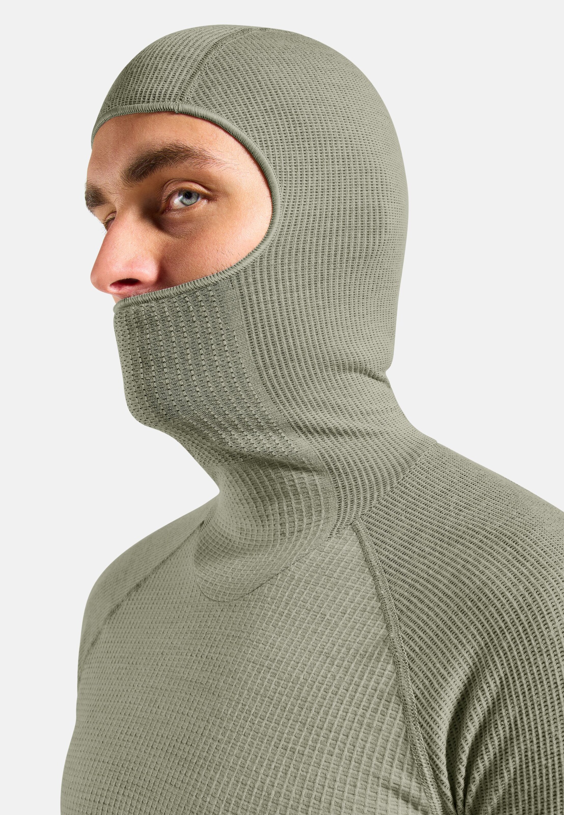 Seamless Performance Wool Funktionsshirt mit Gesichtsschutz in shadow