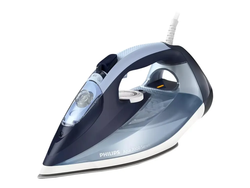 [OUTLET] - Philips Azur 7000 Series DST7020 - Dampstrygejern - såleplade: SteamGlide Plus - 2800 W - lyseblå/mørkeblå