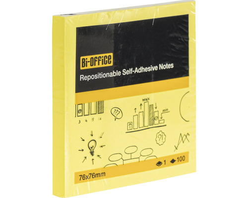 Sticky notes, 100 vellen, 76x76 mm, diverse kleuren