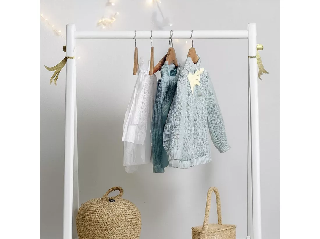 WELL HOME - Porte-manteau enfant en bois blanc
