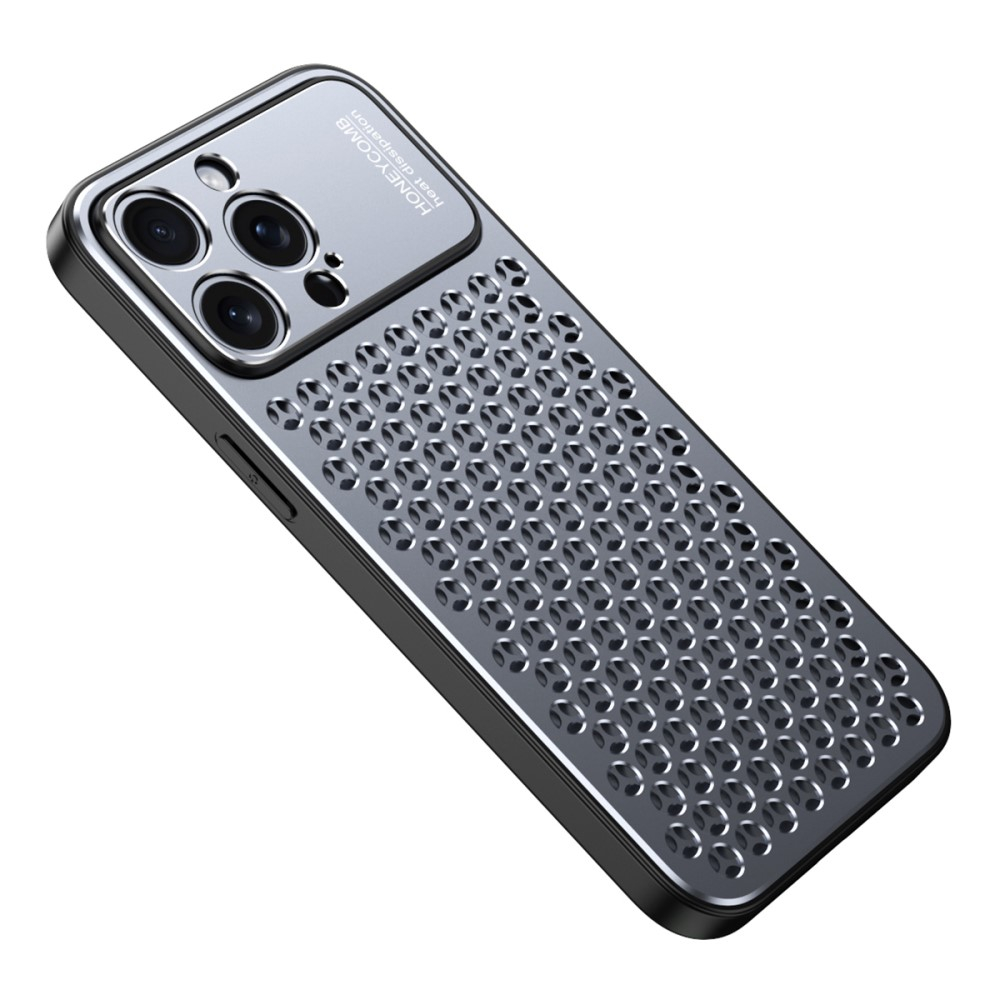 iPhone 15 Pro Max Hybrid Hardcase Hülle im Mac Pro Design mit Kameraschutz - Grau