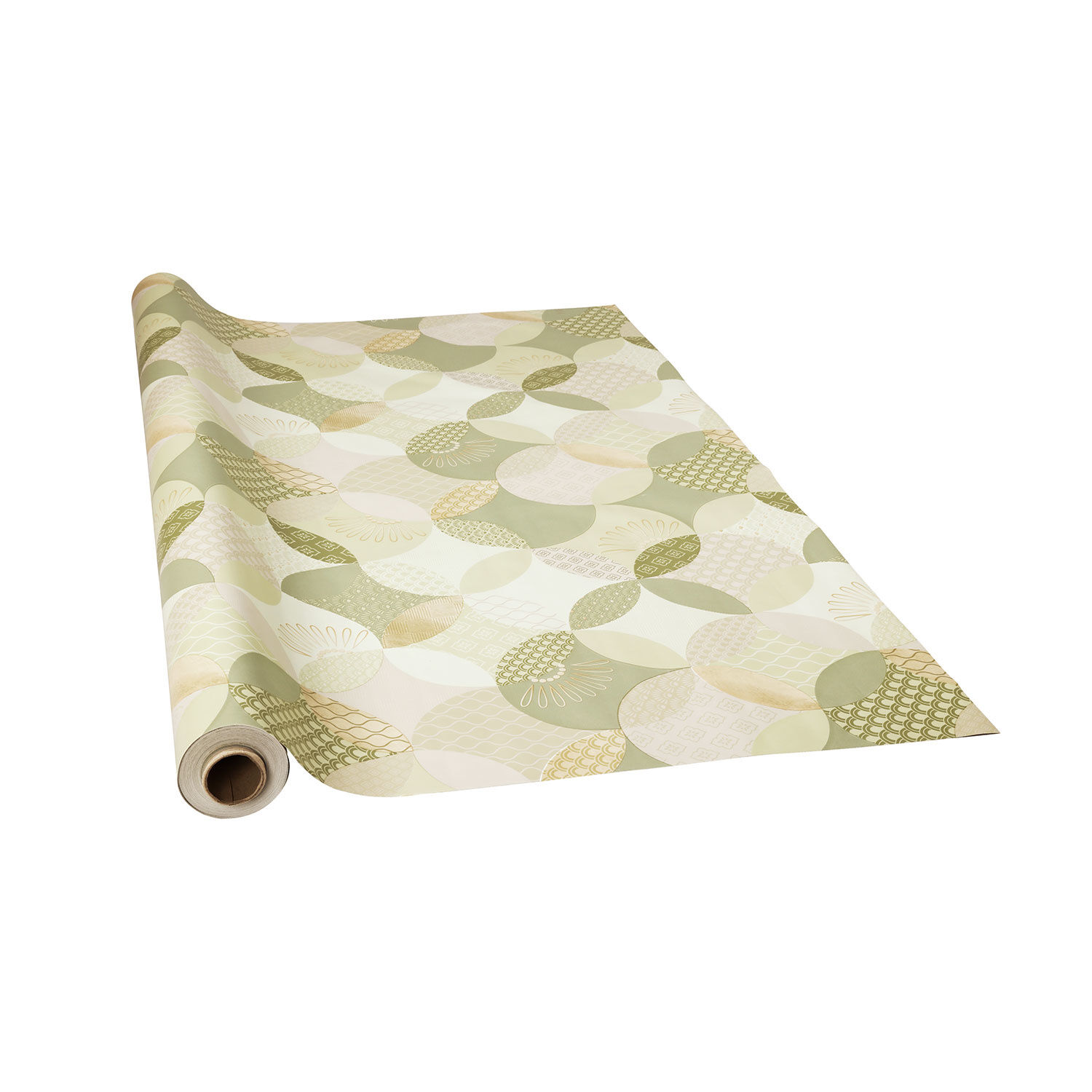 Tischdecke mit feinem Kreismuster in hellen Farbtönen