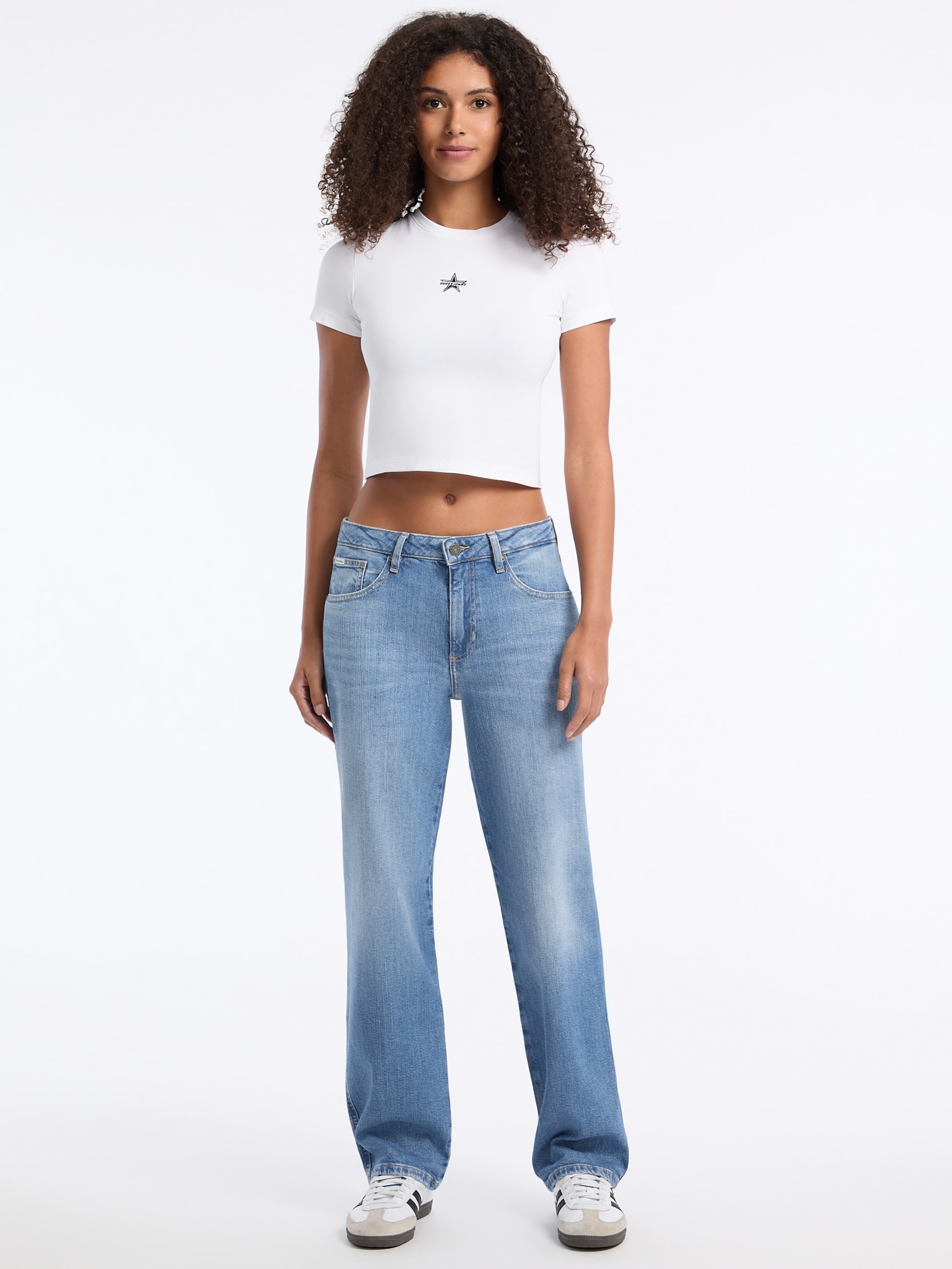 Calça jeans boyfriend de perna reta