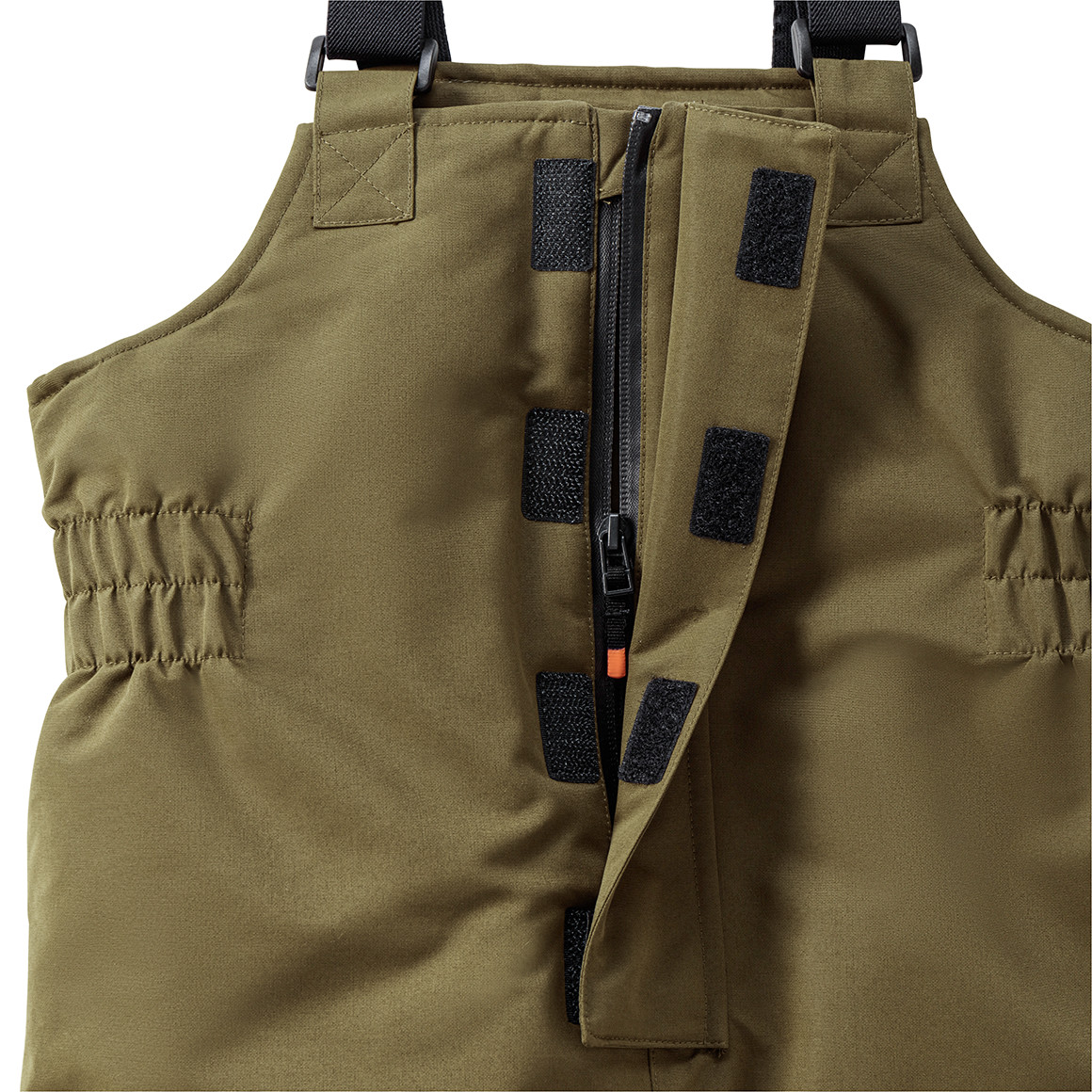 Famy Kinder Schneehose mit Hosenträger oliv / orange