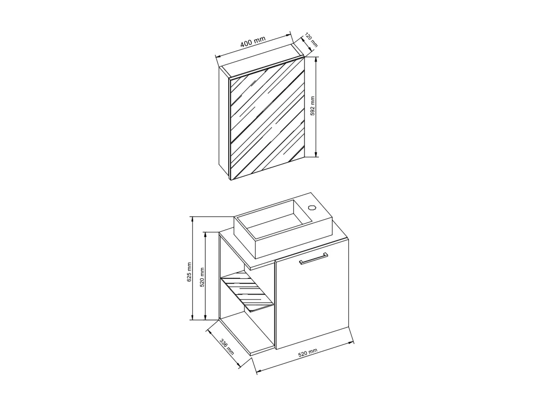 3pcs lavabo armoire Hausa