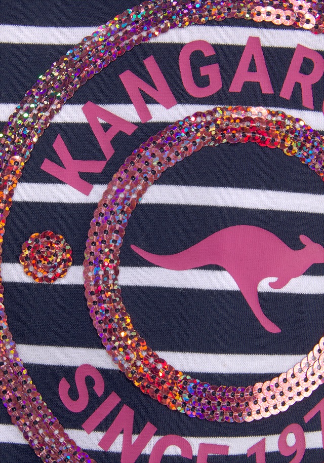 KangaROOS Langarmshirt »Ringelshirt mit Paillettenapplikation«, taillierte Passform,  aus Jerseystoff
