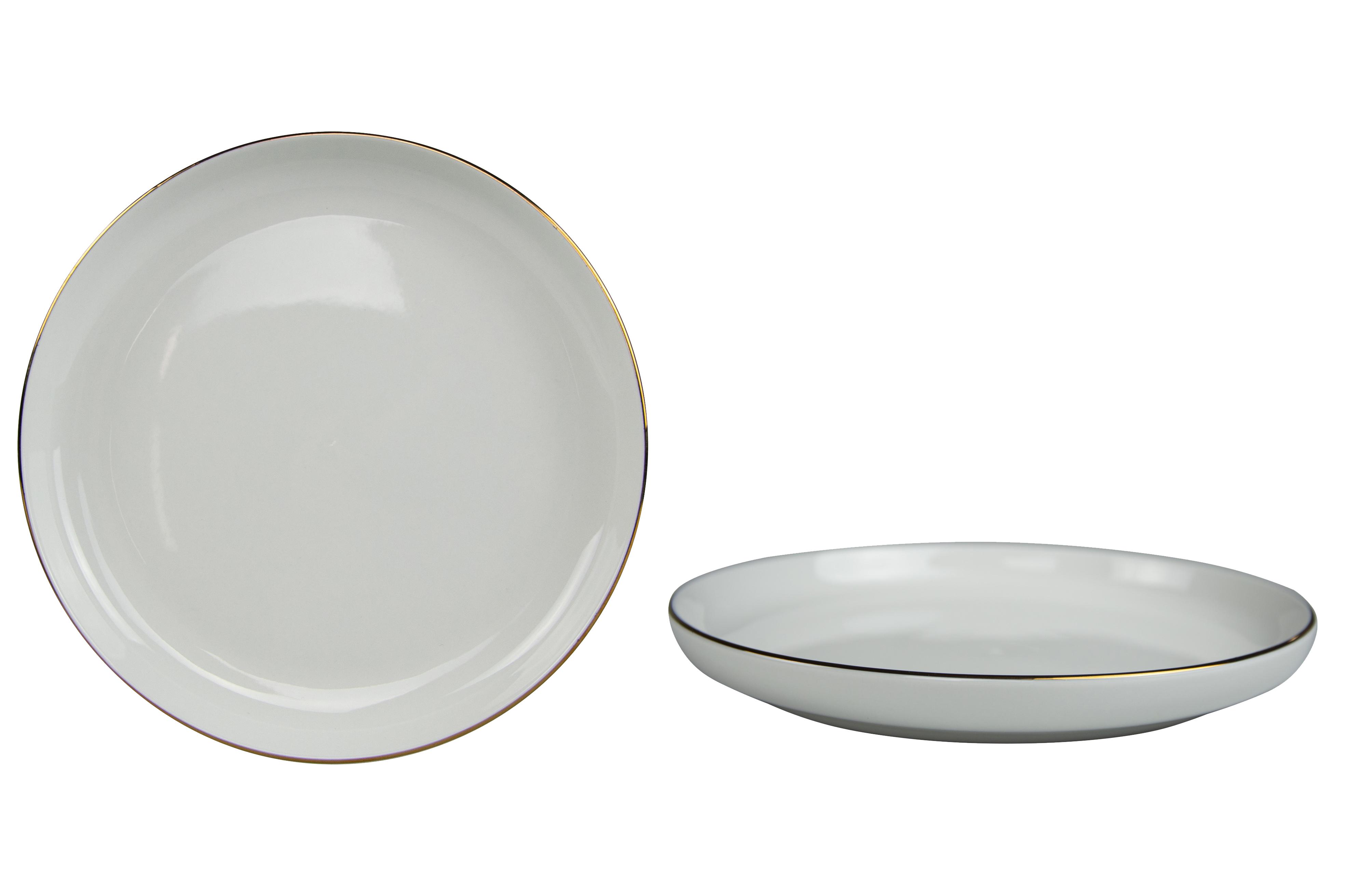ASSIETTE PLATE BORD DORE PORCELAINE 25.7CM