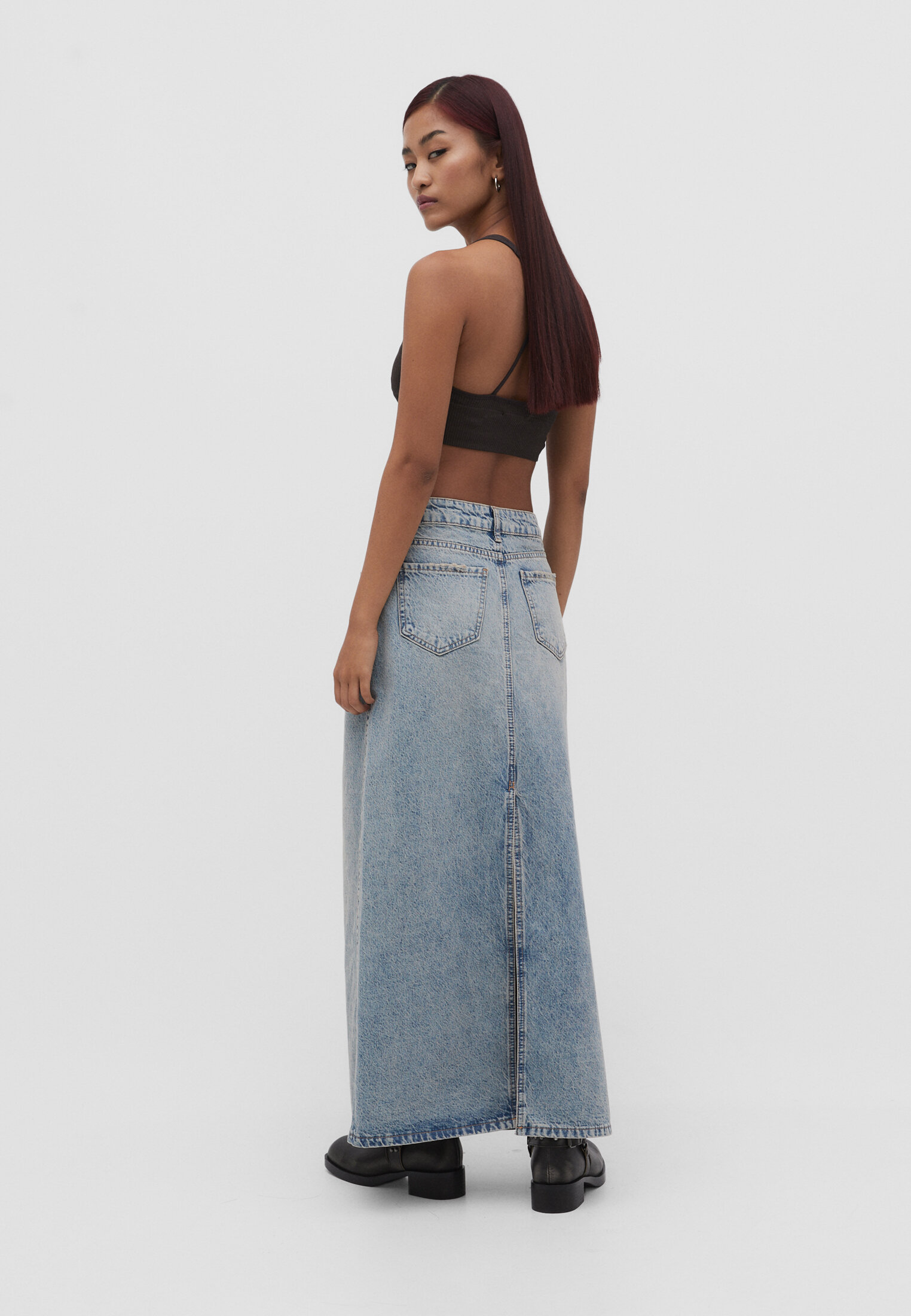 Saia longa de jeans