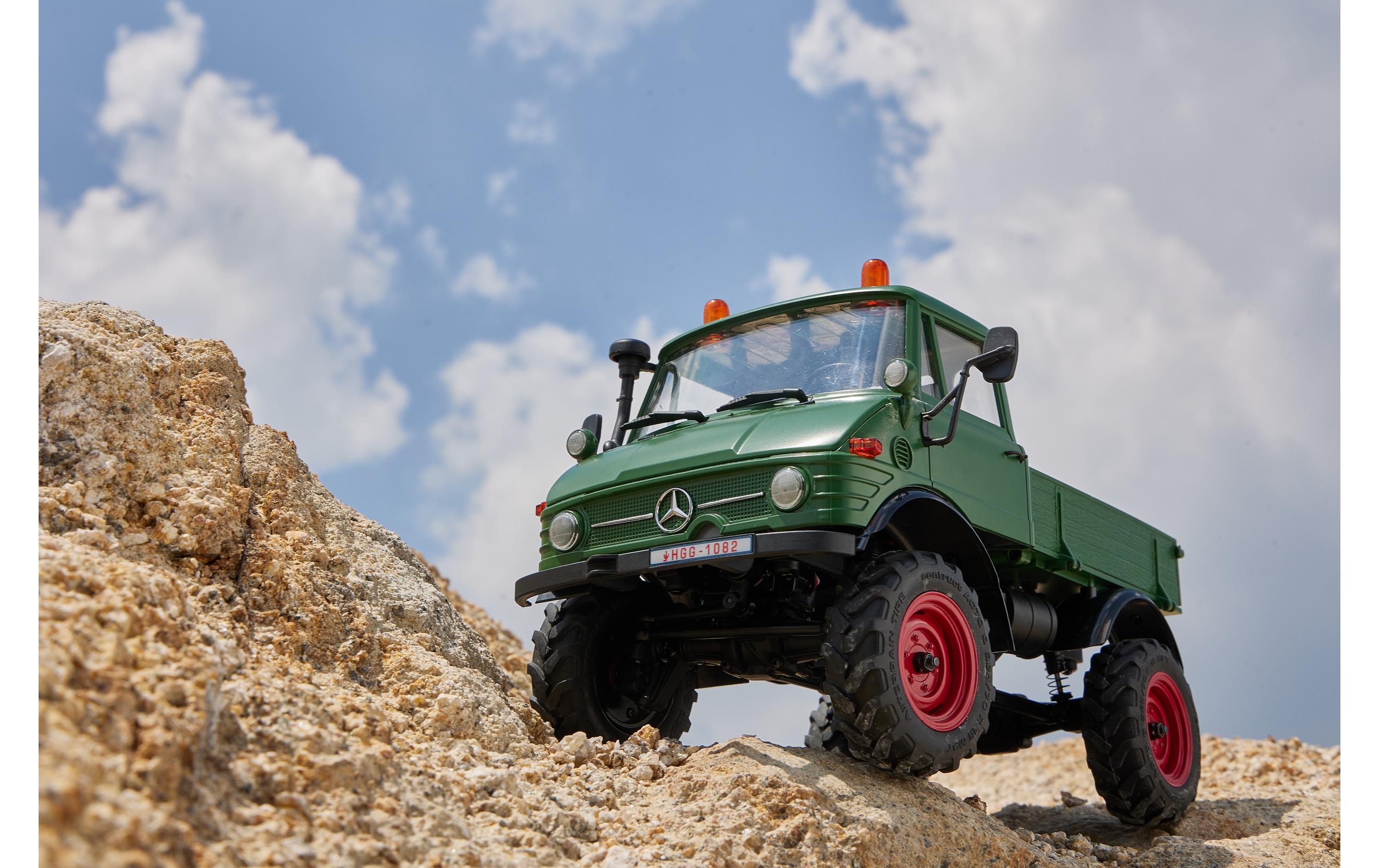Scale Crawler FXC24 Unimog 421 Grün, RTR, 1:24<br>FCX24 Mini Rock Crawler mit detaillierter Unimog Karosserie und 2-Gang Getriebe