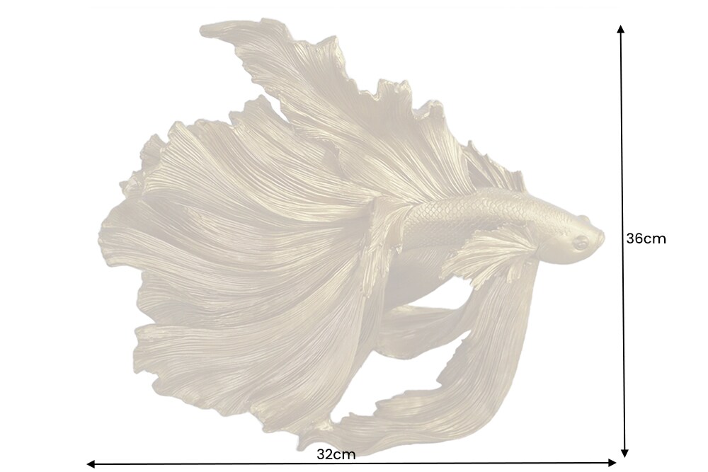 riess-ambiente Skulptur CROWNTAIL - Design Deko Figur Kampffisch 35cm gold Betta Fisch Skulptur