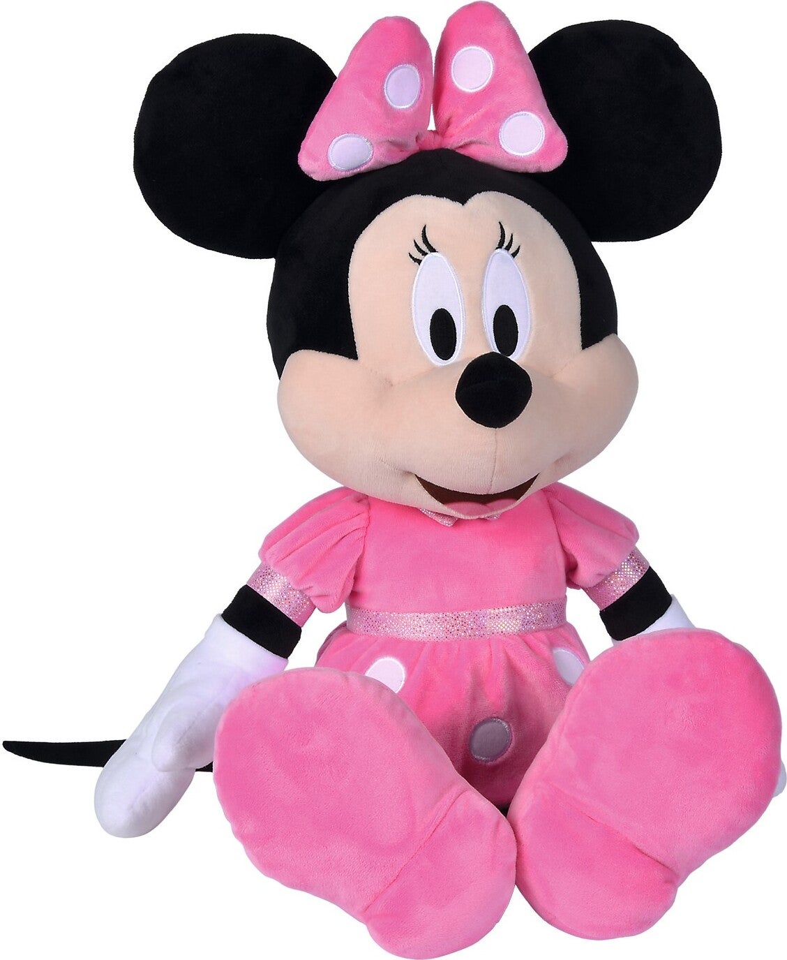 Disney knuffel Minnie roze / zwart 25 x 30 x 32 cm