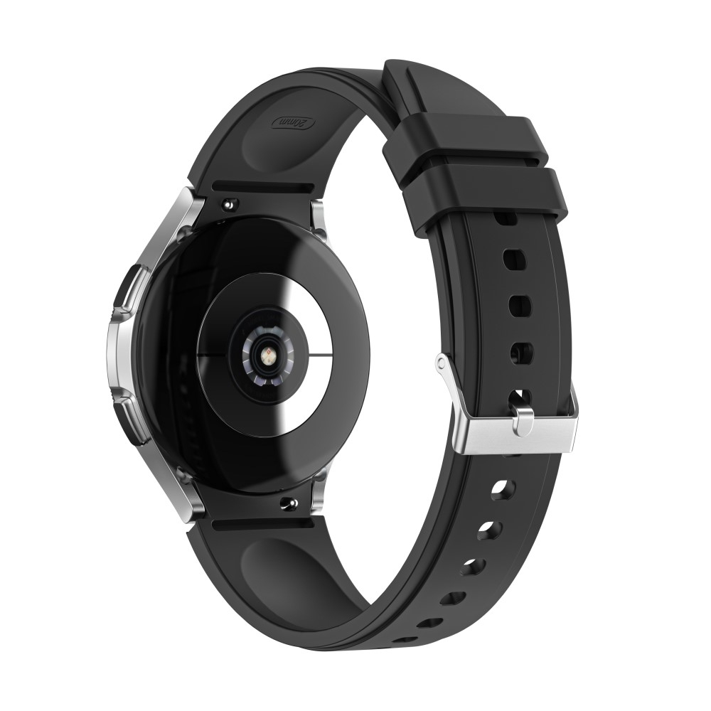 Samsung Galaxy Watch 4 Classic (46mm) Ersatz Sport Silikon Armband Soft Touch (Gelenkumfang: 180 - 230mm) - Schwarz
