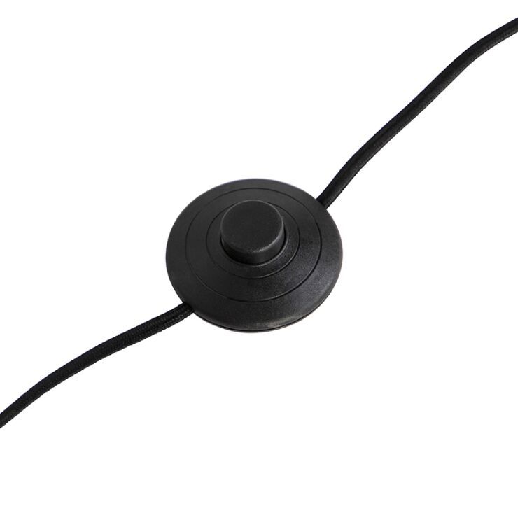 Moderne vloerlamp zwart met kap zwart met goud - Simplo