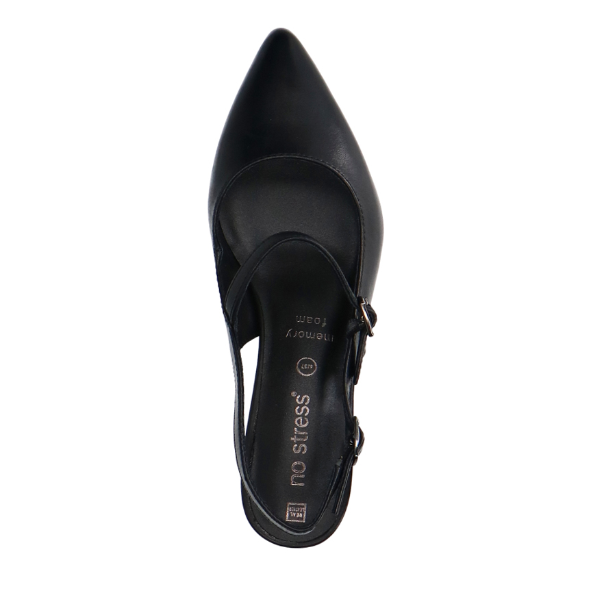 Zwarte leren slingbacks