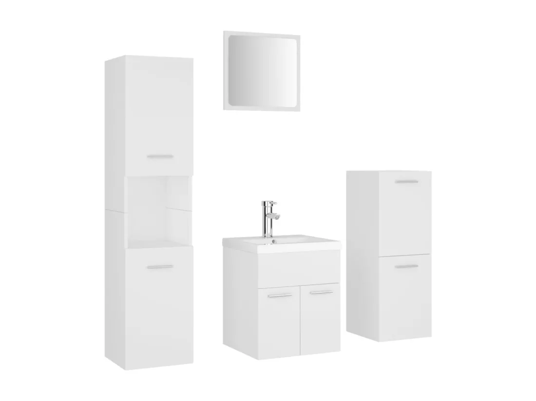 Ensemble de meubles de salle de bain Blanc Aggloméré