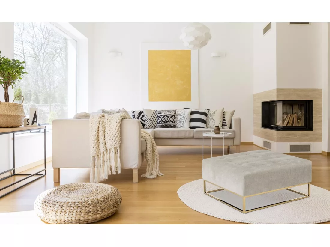 Pouf Carré en Tissu 