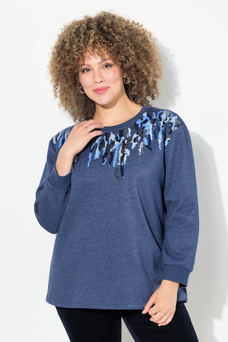 Sweater, Pailletten, Rundhals, Langarm