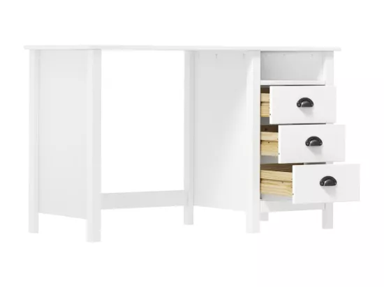 Bureau Hill avec 3 tiroirs 120x50x74 cm Bois pin massif