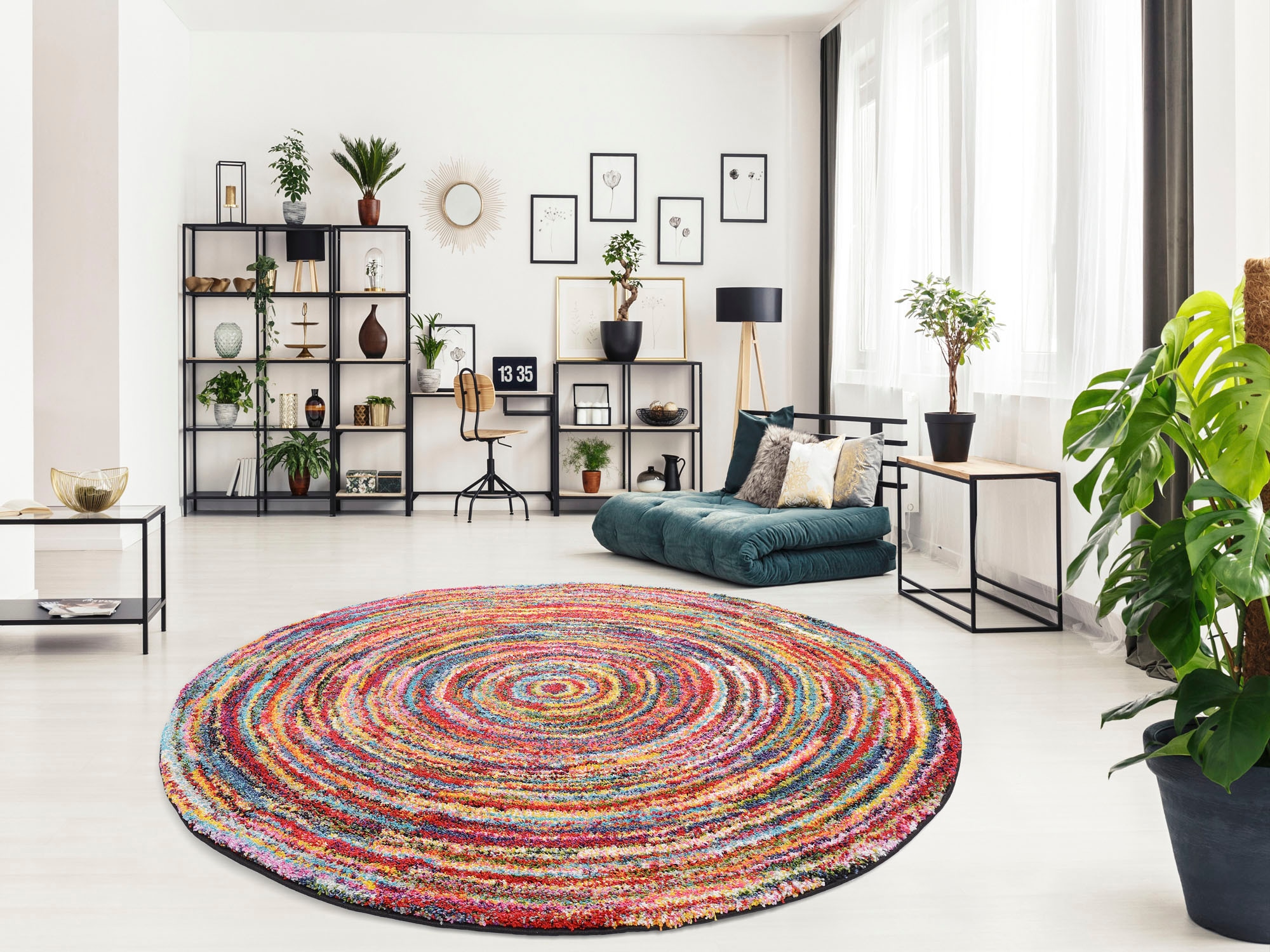 OCI DIE TEPPICHMARKE Teppich »SIXTEEN ROUND« rund 25 mm Höhe Wohnzimmer