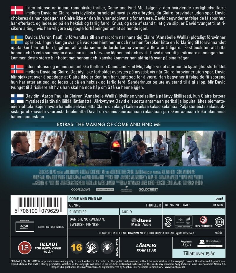 Come And Find Me - Blu-Ray