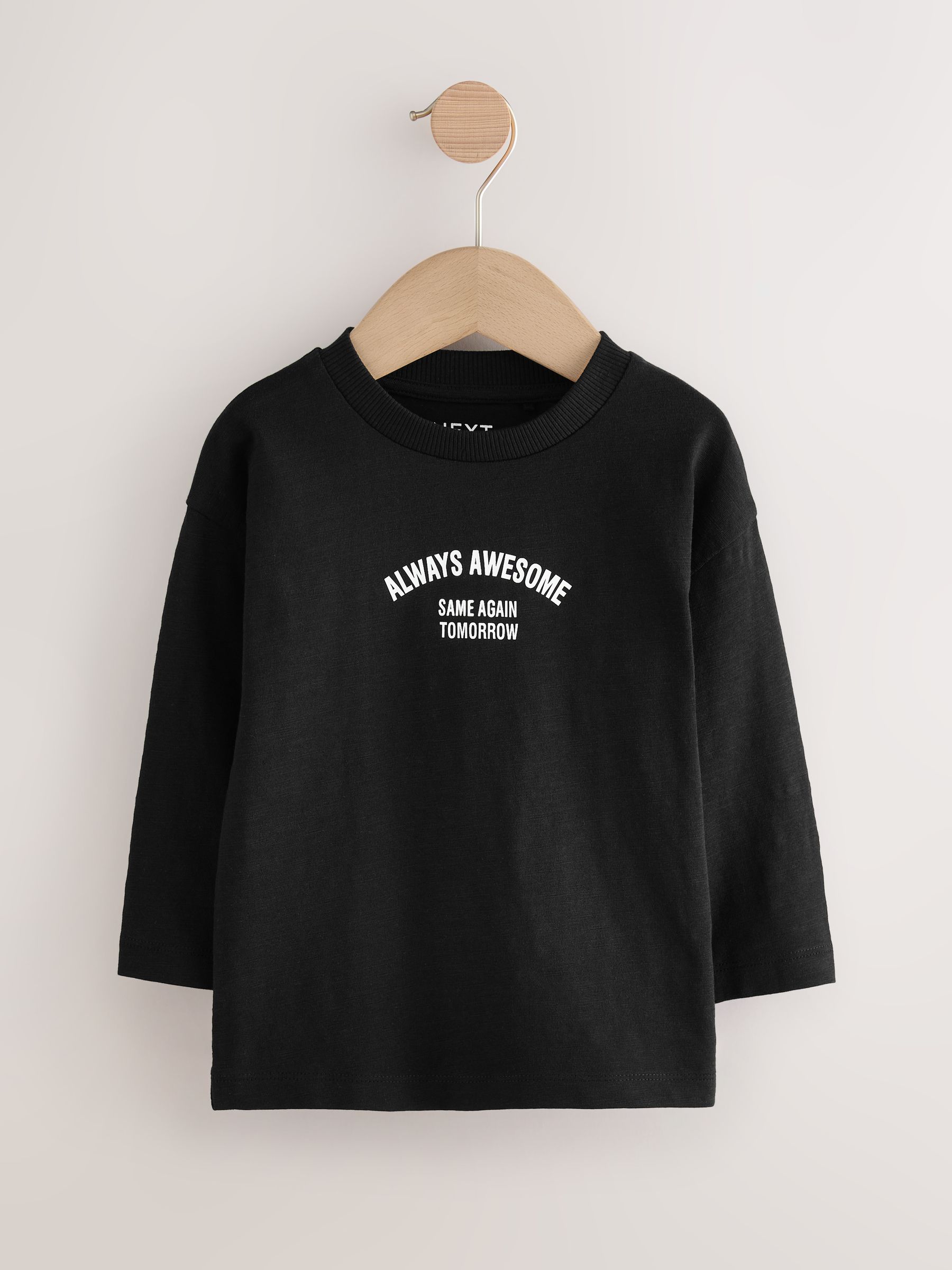Kaki/crème smile - T-shirts met lange mouwen en dierenfiguurprint verpakking van 3 (3 mnd - 7 jr)