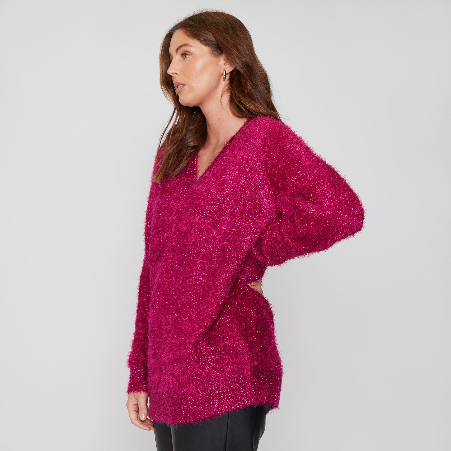 Be You Tinsel V Neck Jumper