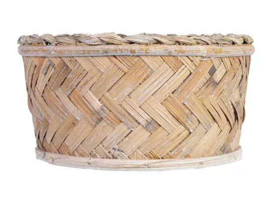 Panier rond marron 23x23x12h cm