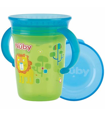 Nuby Drikkekop m. Griff - 240ml - Grün m. Print