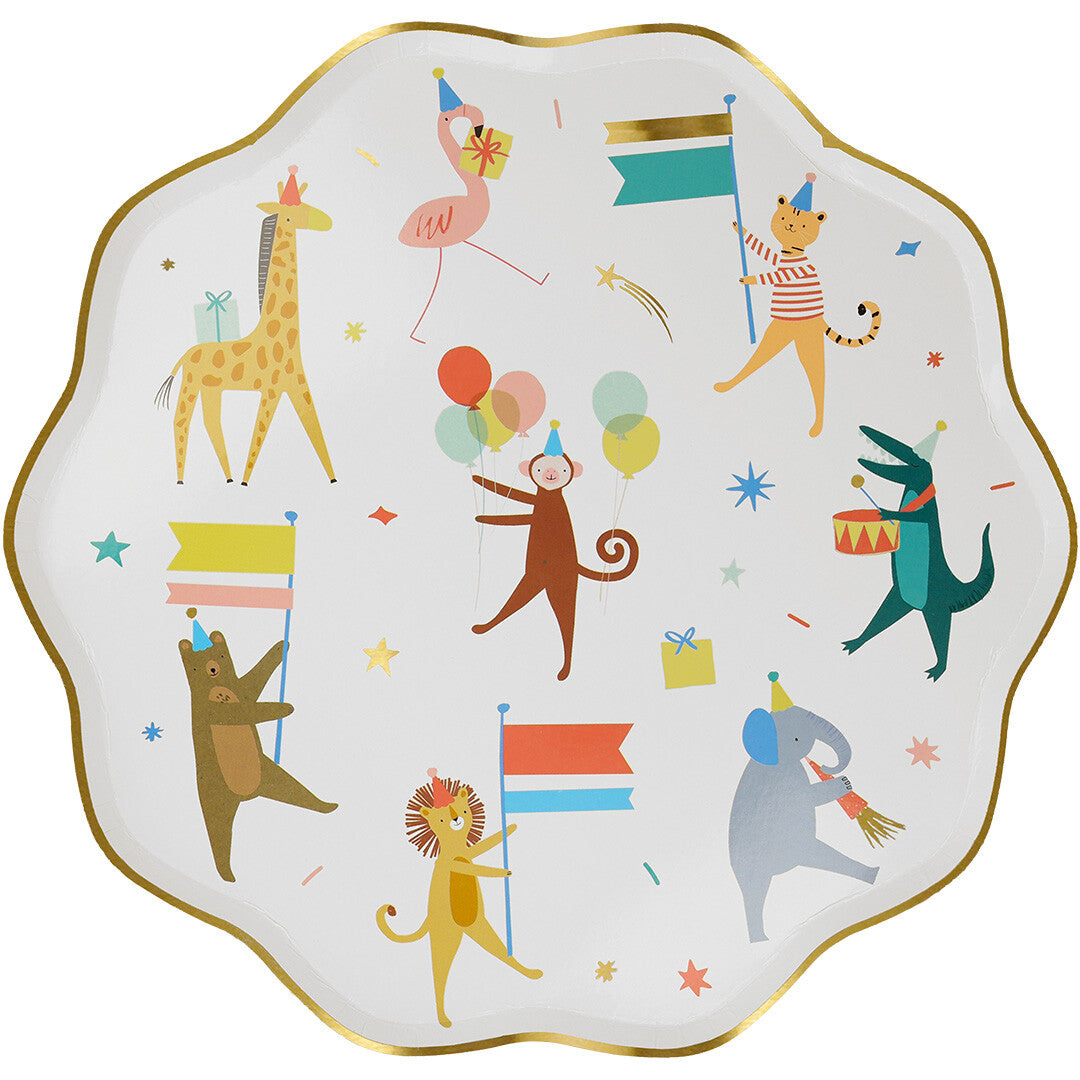 Meri meri borden animal parade - large - 8st
