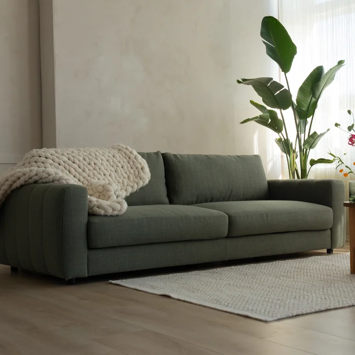 Nuuck - Bente 3-Sitzer Sofa, 230 x 100 cm, beige (Melina Simply 1244)