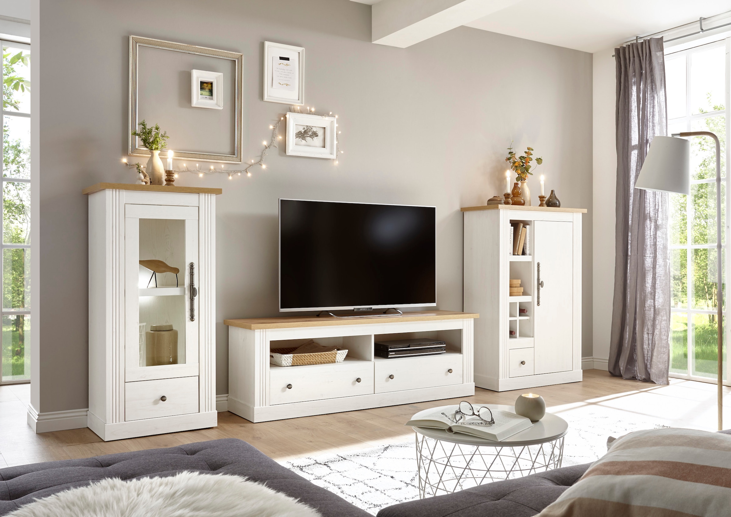Home affaire Wohnwand »Westminster TOPSELLER!« Set, Vitrine, Lowboard, Kommode, 3 Stk. tlg.