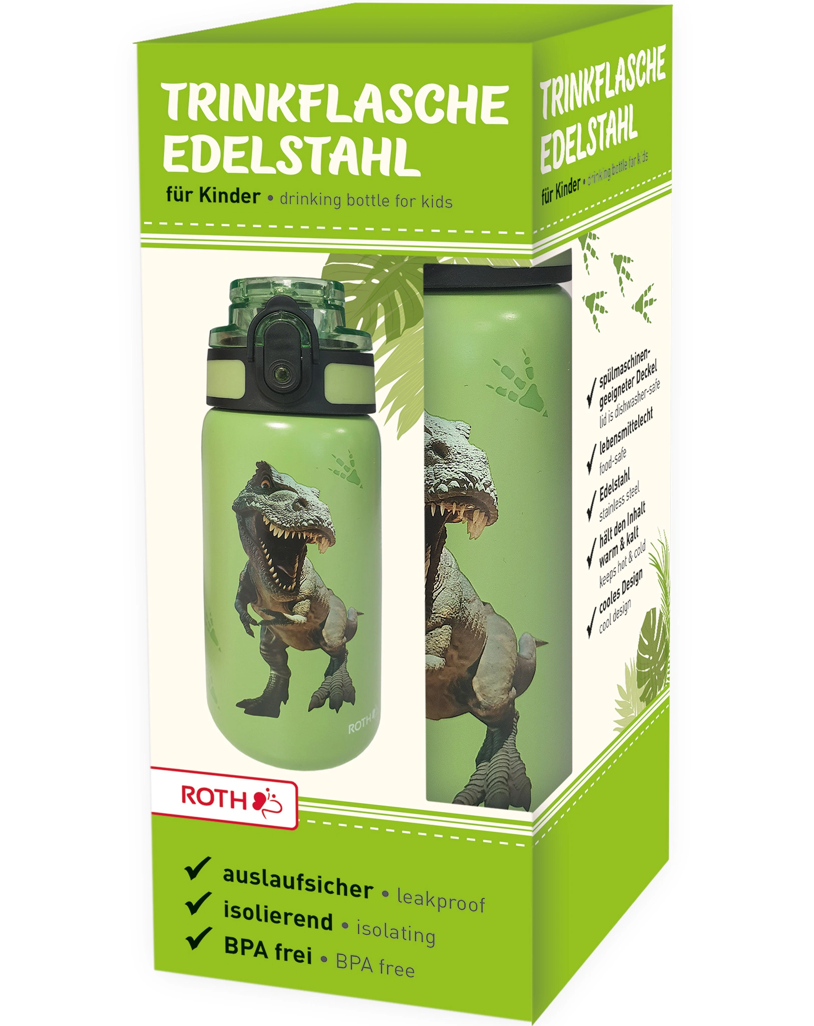 Edelstahl-Trinkflasche TYRANNOSAURUS (350ml)