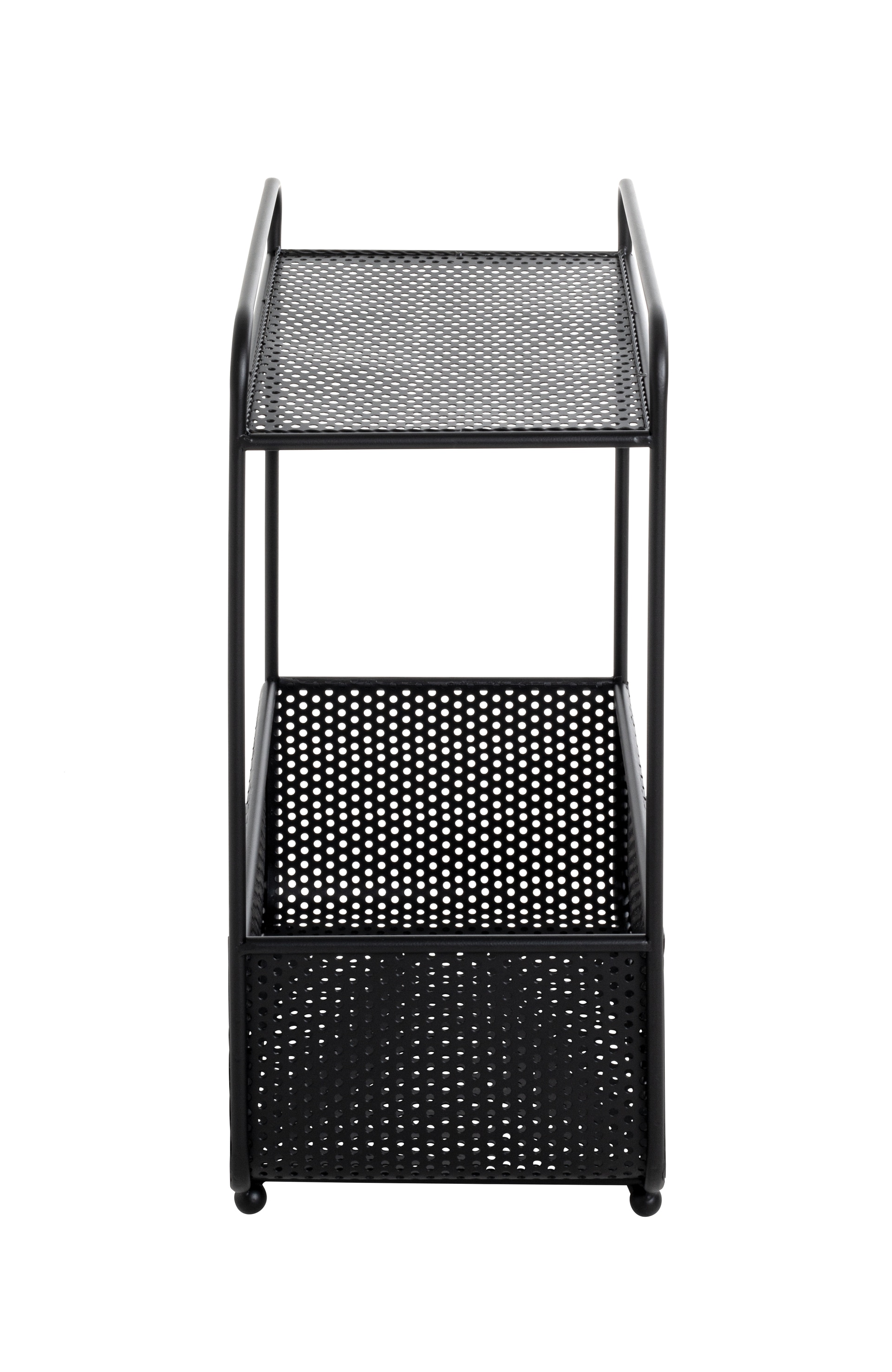 Beistelltisch mit Zeitungsablage 41 x 25 cm schwarz