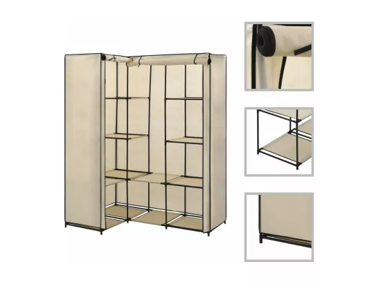 Garde-robe d'angle Crème 130 x 87 x 169 cm