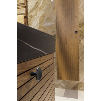 Hermeta meubelknop rond met bout M4 40 mm zwart