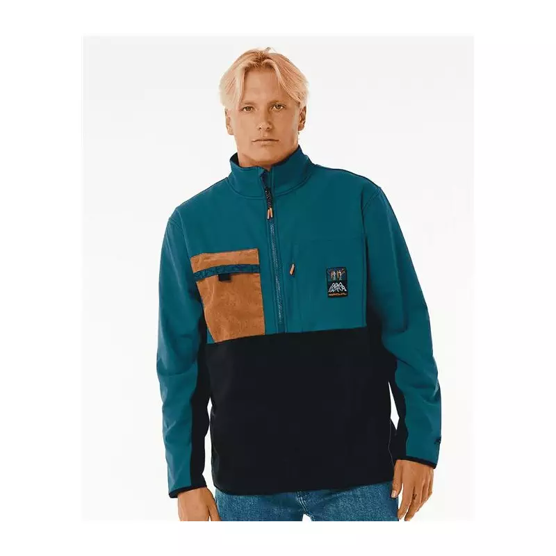 Sweat RIPCURL Anti Series Journey Zip Crew Blue Green
