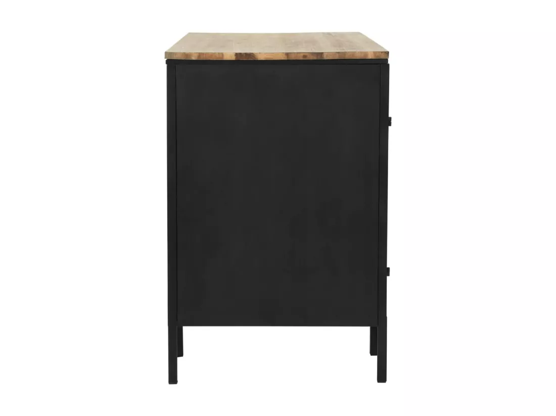 Bureau à double piédestal Bois de sapin et acier 120x50x76 cm
