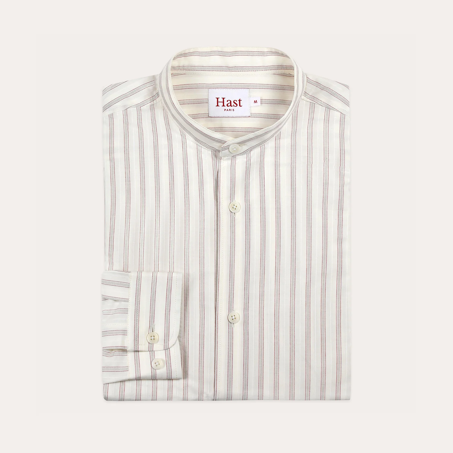 Ecru striped Giza cotton shirt