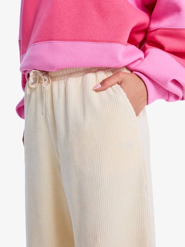Lekeitio Knit Easy Wear/Coupe confortable - Pantalon en velours côtelé Beige Femme