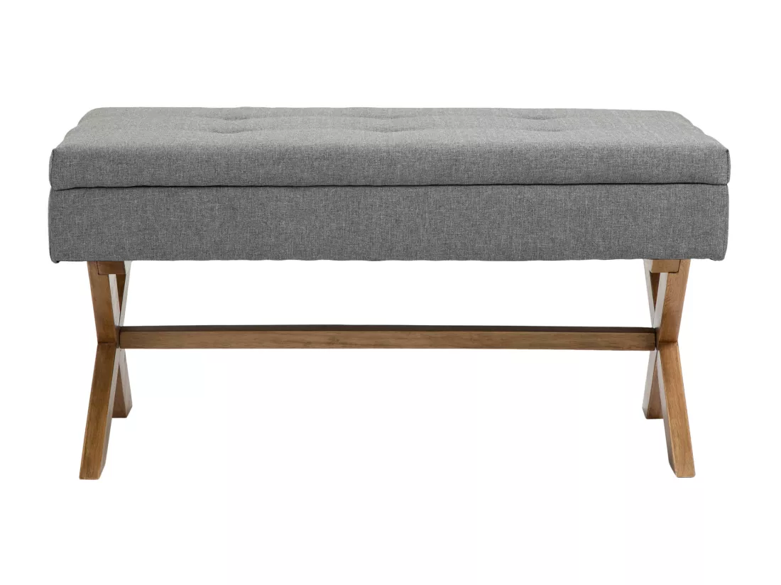 Banquette - Tissu & Bois - Gris - Namaro