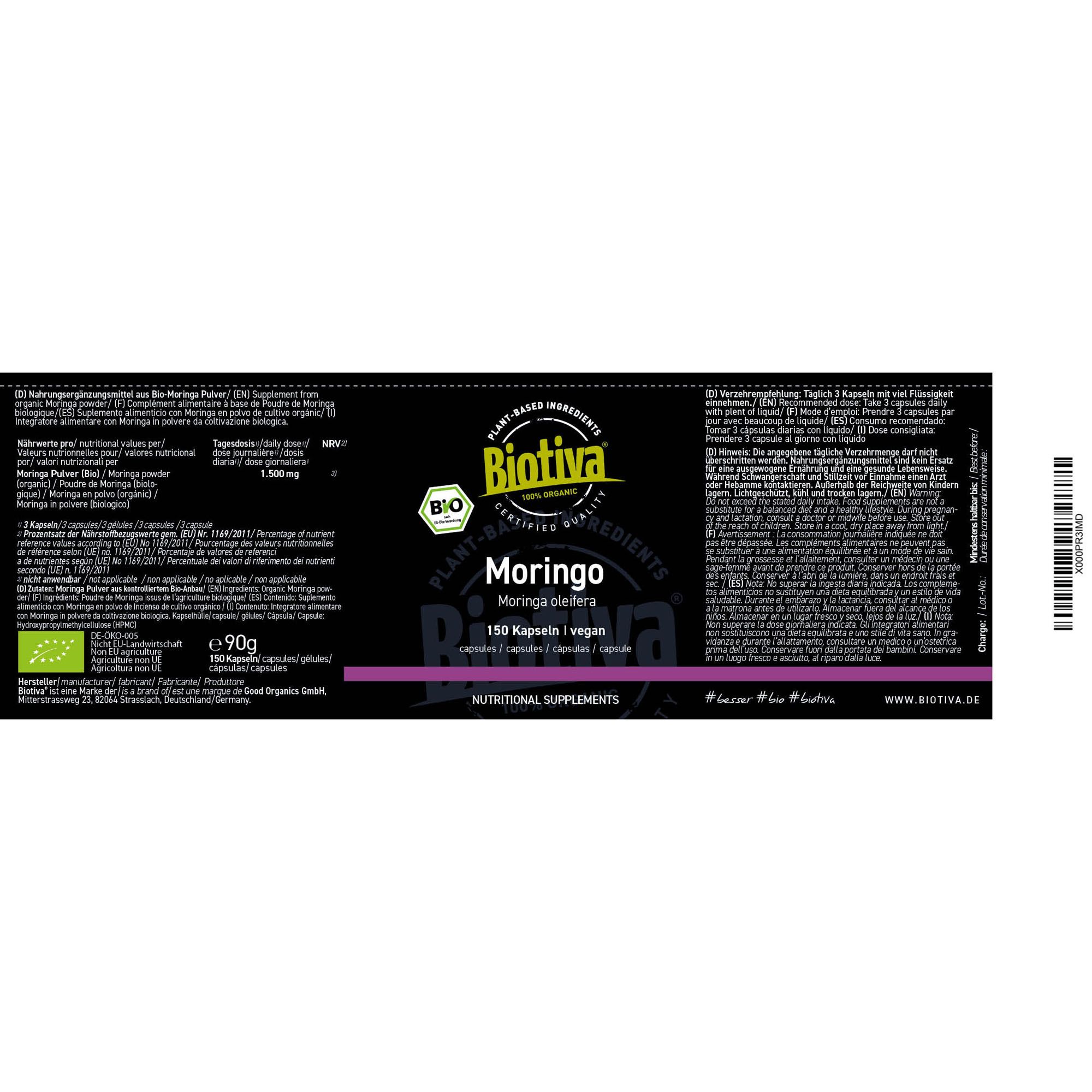 Biotiva Moringa Kapseln Bio