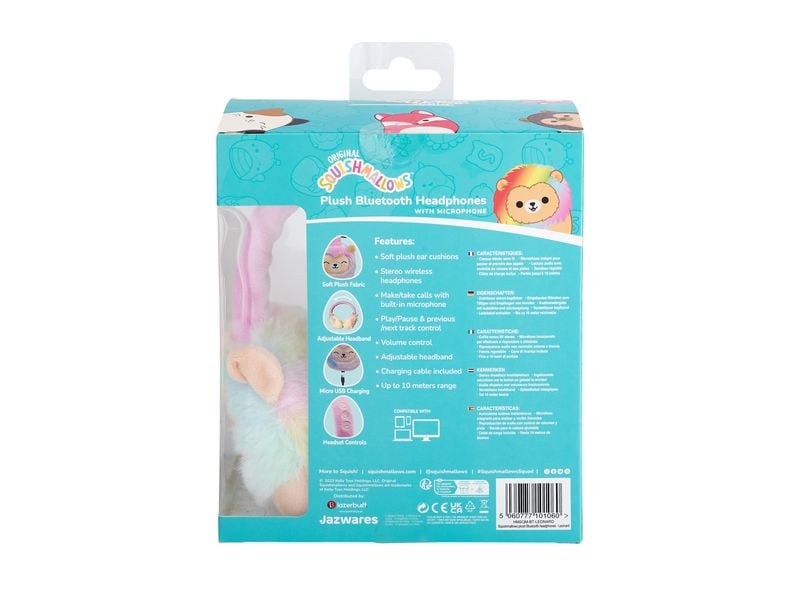 Squishmallows Kinderkopfhörer Leonard Bluetooth Hellgrün/He Kabellose Plüsch-Kopfhörer