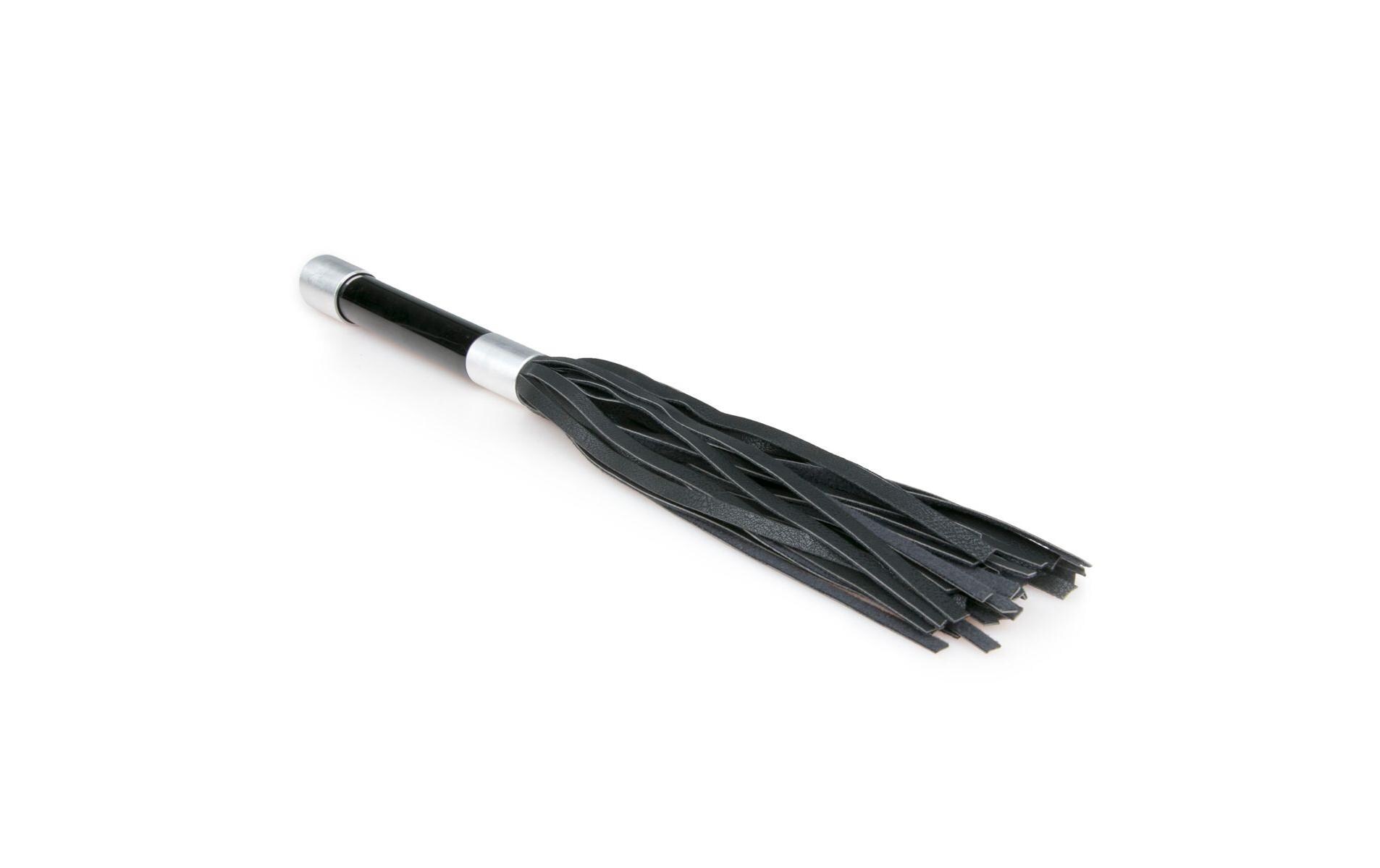 Riemenpeitsche mit Metallgriff SchwarzHochwertiges Sextoy für erotische Bondage-Spiele
