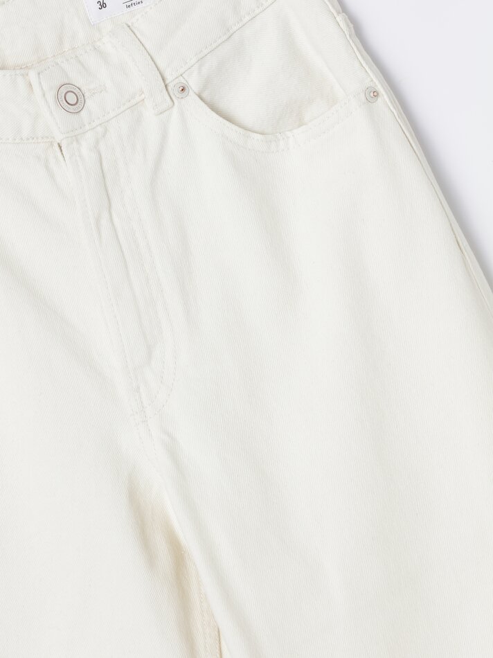 Calça jeans culote - Creme