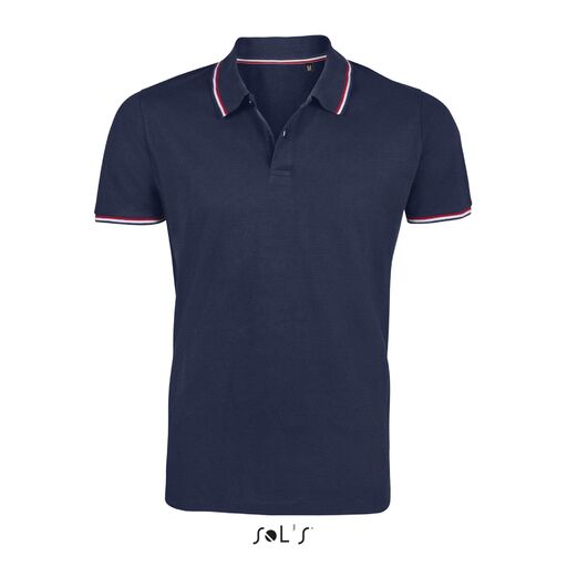Camisa polo masculina Prestige com listras contrastantes