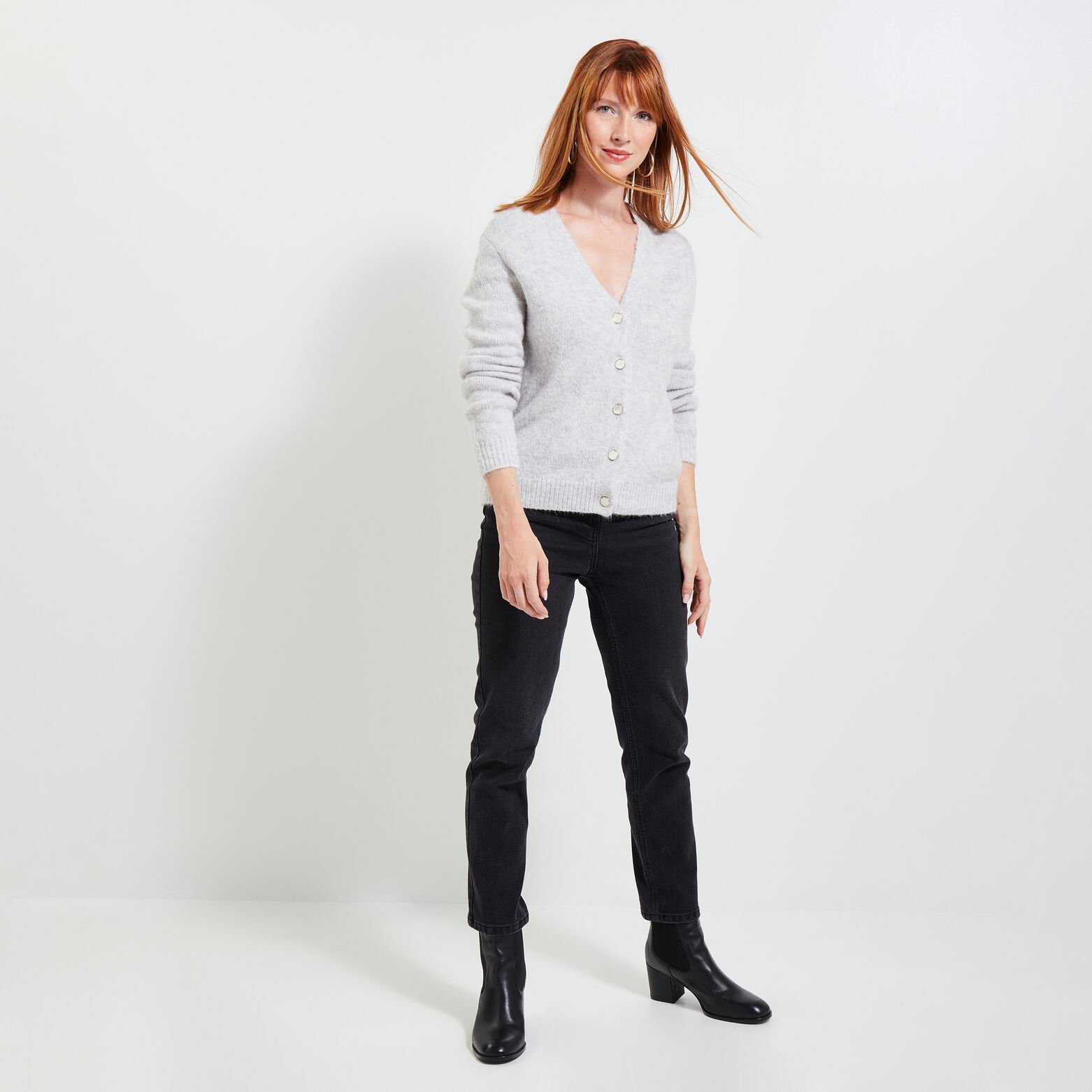 Gilet col V femme