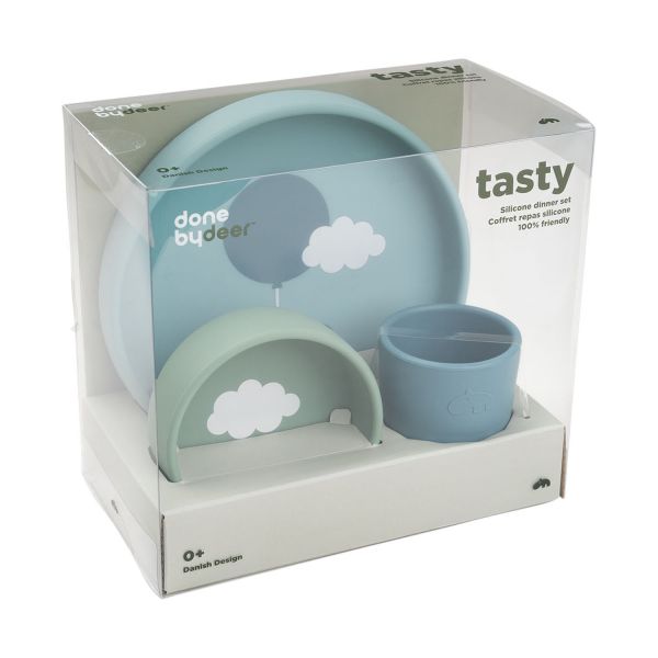 Done by Deer Happy Clouds Dinnerset - Blue