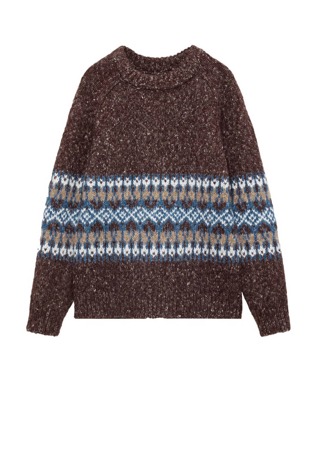 Mango Kids trui donkerrood gebreid