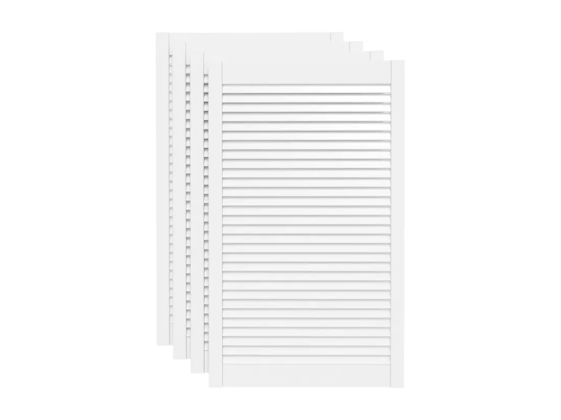 Portes d'armoire à persiennes 4pcs blanc 99,3x59,4cm pin massif